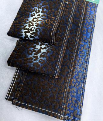 Mua Brown Leopard Print Twill Style Denim Fabric For Jacket Or Coat  10.5oz 70%Cotton online manufacture