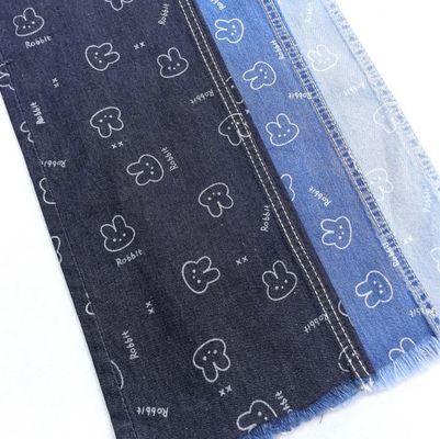 Trẻ em quần jean áo khoác áo sơ mi in vải Lovely Thỏ 6oz Denim