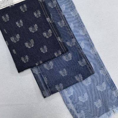 Áo khoác denim dày dặn Thu Đông Thiết kế giặt Bow Jacquard Cổ đứng cho bé trai Vải twill giặt